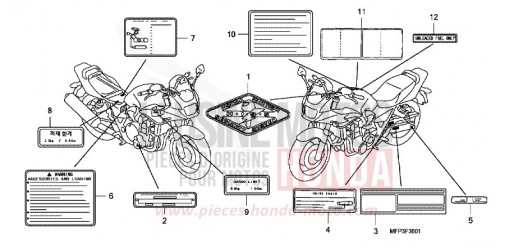ETIQUETTE DE PRECAUTIONS (CB1300S/CB1300SA) CB1300SA9 de 2009